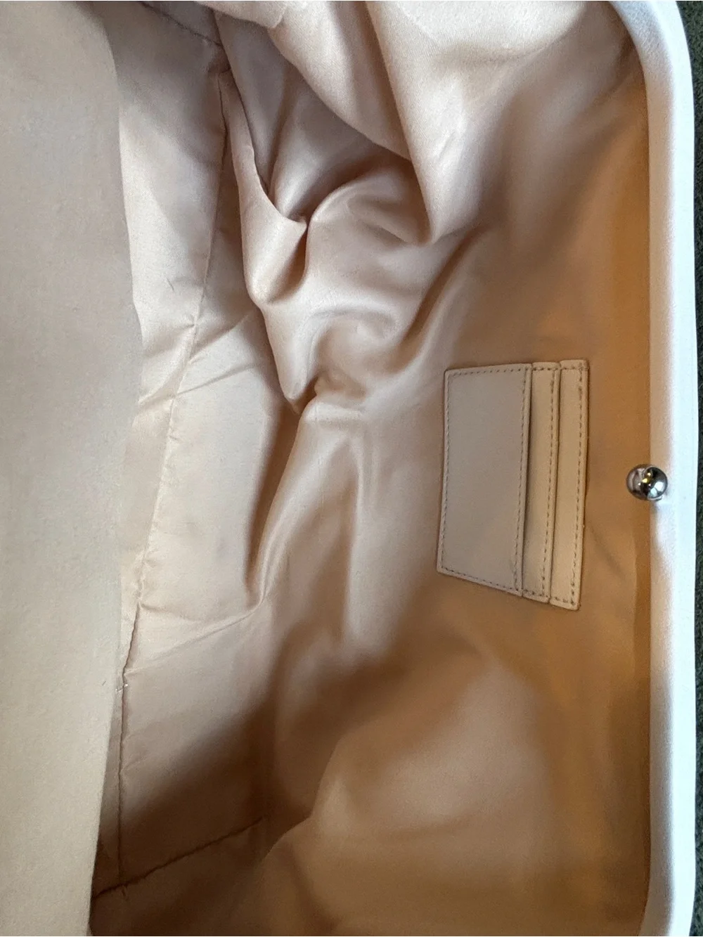 Price Drop** BCBG winter white PU leather convertible clutch handbag pristine